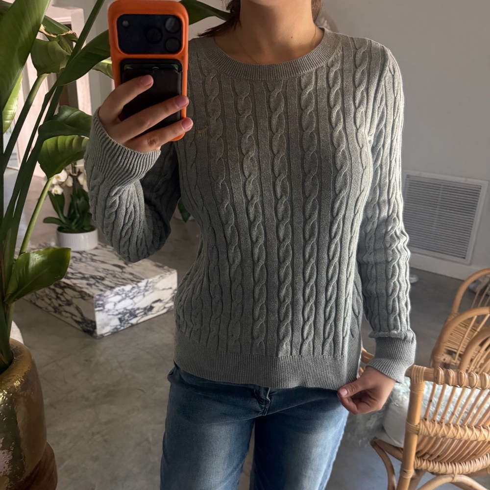 Gray Cable Knit Sweater